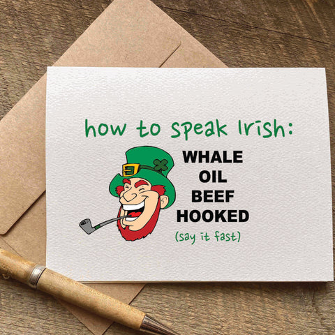 how to speak Irish / st patrick's day card