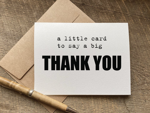 a little card to say a big thank you / thank you card