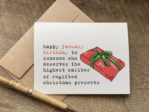 happy january birthday / birthday card