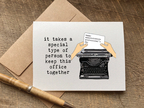it takes a special type of person  / administrative professionals day card