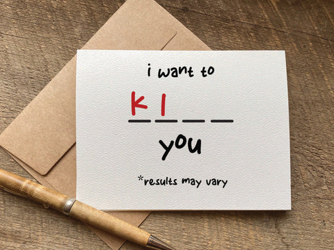 i want to kiss or kill you valentines day card