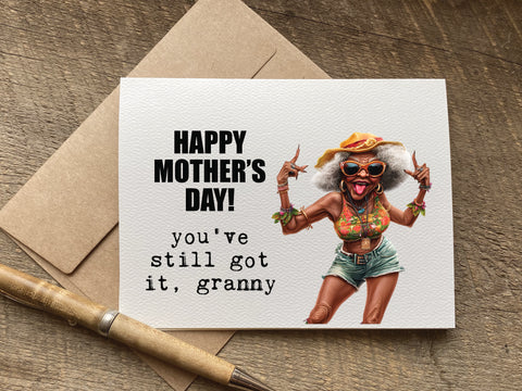 you've still got it granny happy mother's day card - black african american