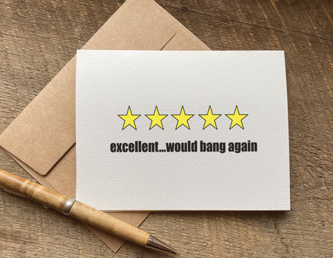 excellent would bang again Valentine's Day card