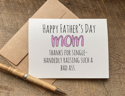 happy father's mom card for single mom