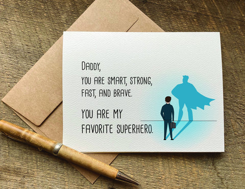 daddy favorite superhero Father's Day card