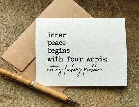 not my fucking problem / greeting card
