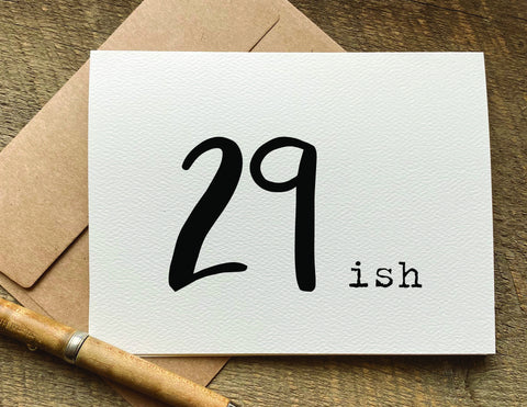 29ish funny birthday card from quirky card company