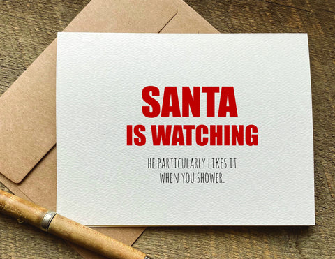 santa is watching / christmas card