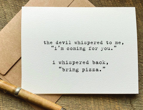 the devil whispered to me / greeting card