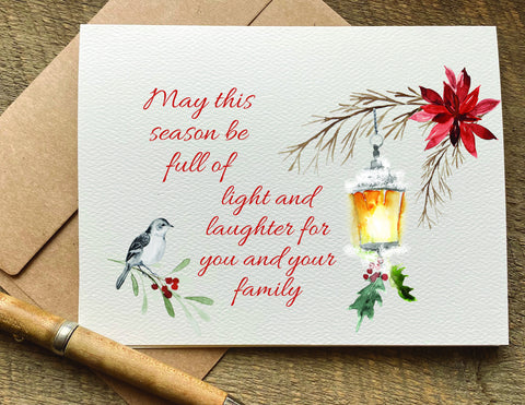 may this season be full of light and laughter / christmas card