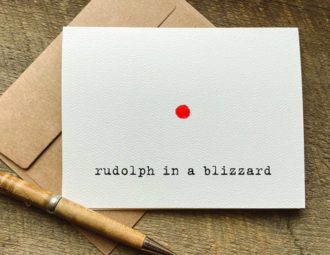 rudolph in a blizzard funny christmas card greetings