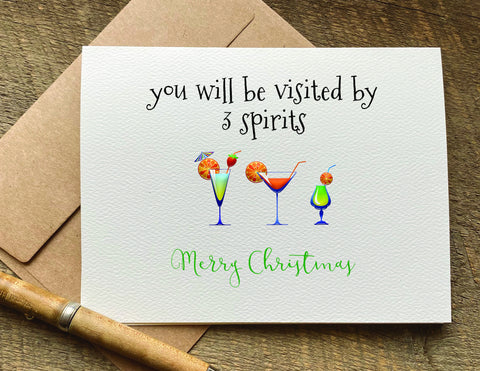 you will be visited by 3 spirits merry christmas / christmas card
