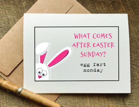 what comes after easter sunday? egg fart monday / easter card