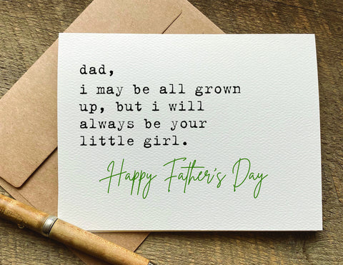 a father's day card with a handwritten message