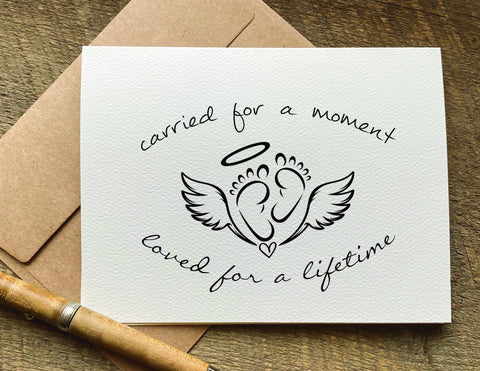 carried for a moment sympathy miscarriage card