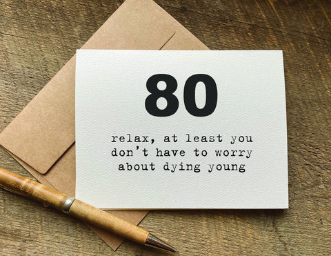 funny 80th birthday card