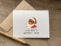 funny black santa christmas card that says "you ain't gettin' shit"