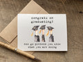 funny graduation card that says: congrats on graduating! now go pretend you know what you are doing