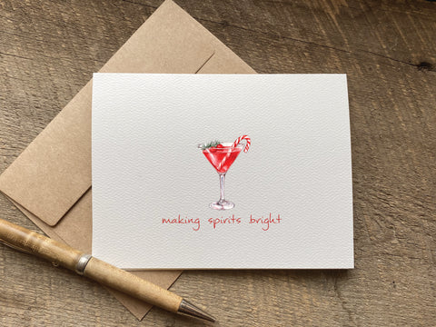 making spirits bright christmas card