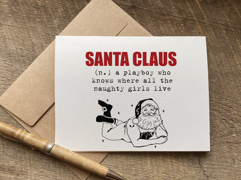 santa claus playboy / christmas card