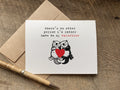 valentines day card with otters holding a heart that says: there's no otter person i'd rather have be my valentine