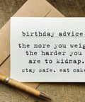 birthday advice stay safe eat cake birthday card
