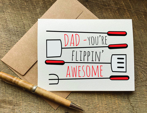 dad you're flippin awesome father's day card