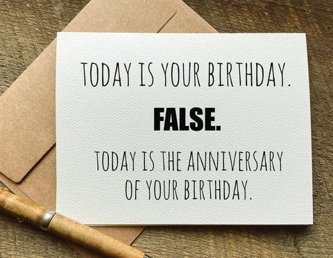 today is the anniversary of your birthday / birthday card