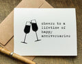 cheers to a lifetime of happy anniversaries anniversary card for couple