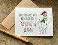 fa la la la llama christmas card