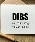 dibs on naming your baby funny baby shower card