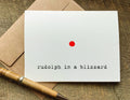 rudolph in a blizzard funny christmas card greetings