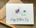 a mother's day card with a watercolor painting of a flower