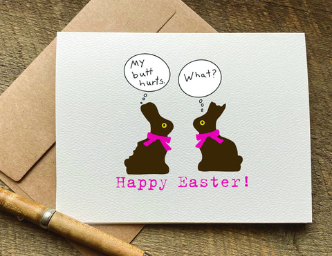my butt hurts what? / easter card