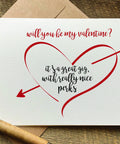 will you be my valentine valentines day card
