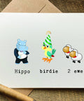 hippo birdie 2 ewe birthday card