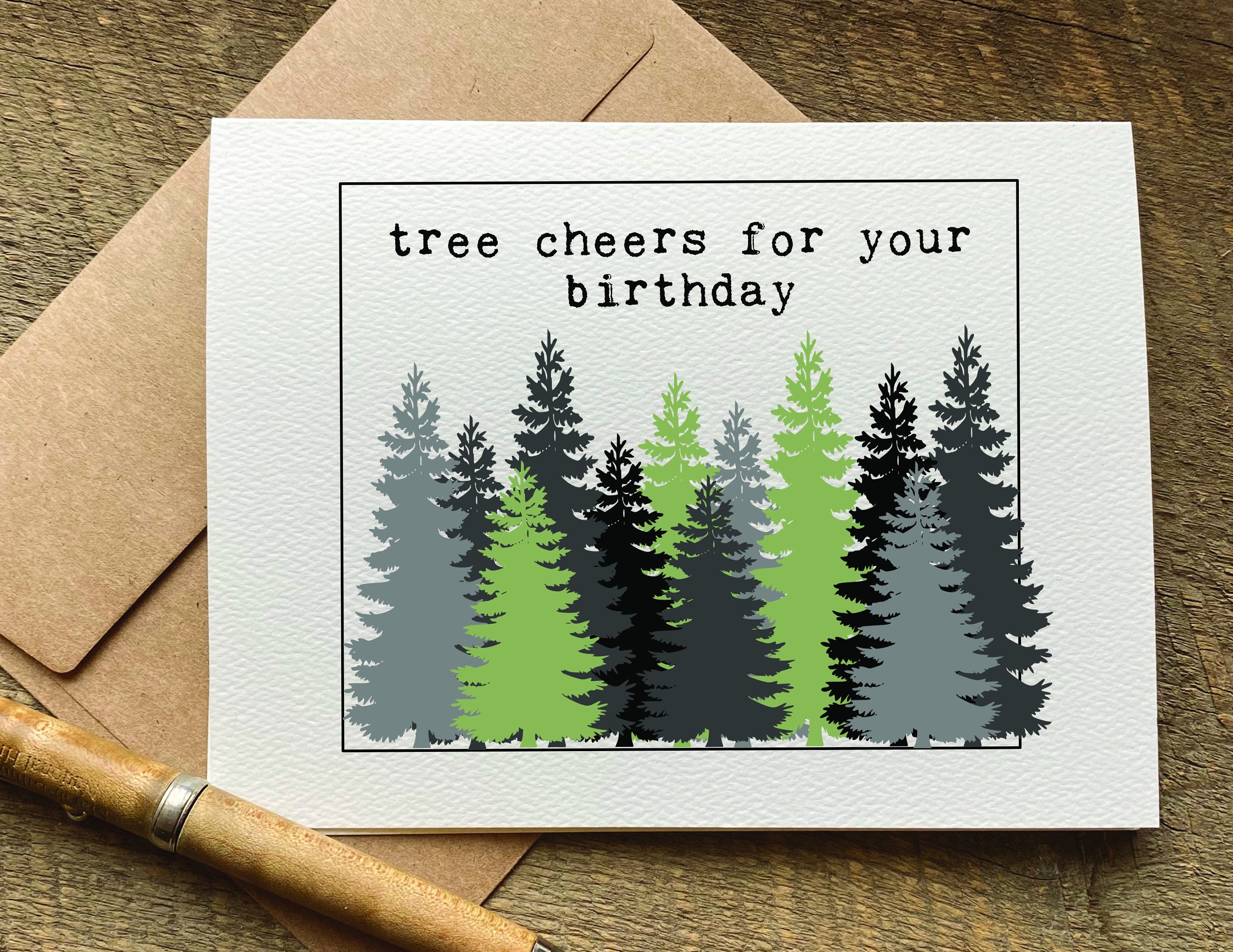 tree cheers for your birthday / birthday card / tree hugger card ...