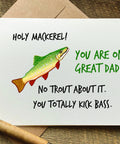 holy mackerel you are one great dad father's day fishing card