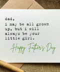 a father's day card with a handwritten message